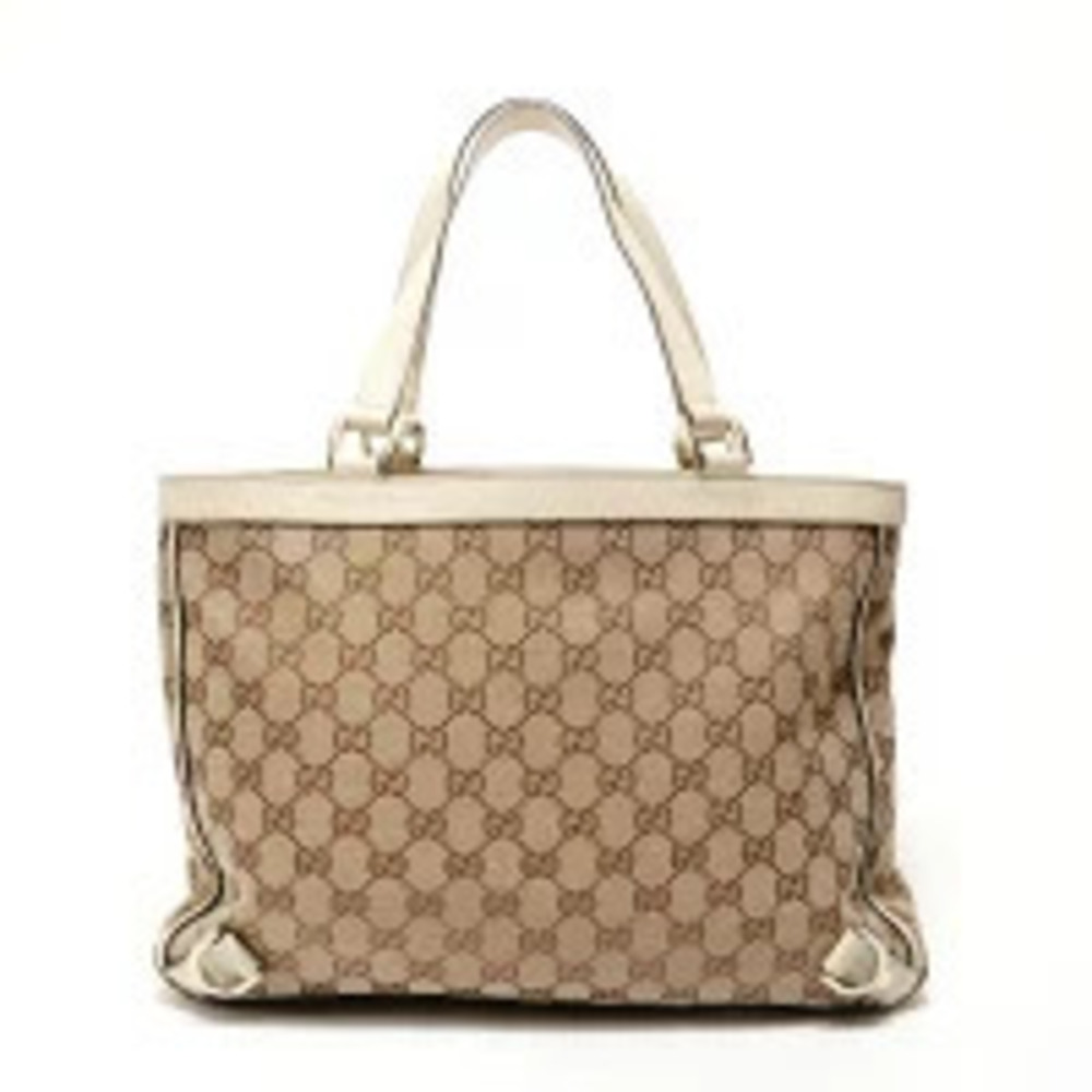 Gucci GG Canvas Tote Bag Beige Cream